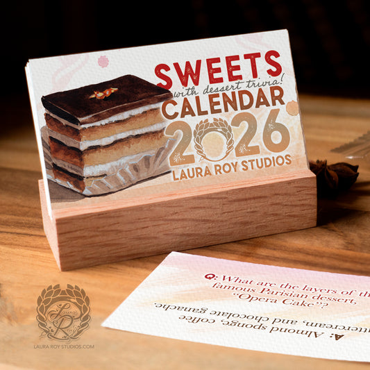 2026 Sweets Watercolor Mini Calendar