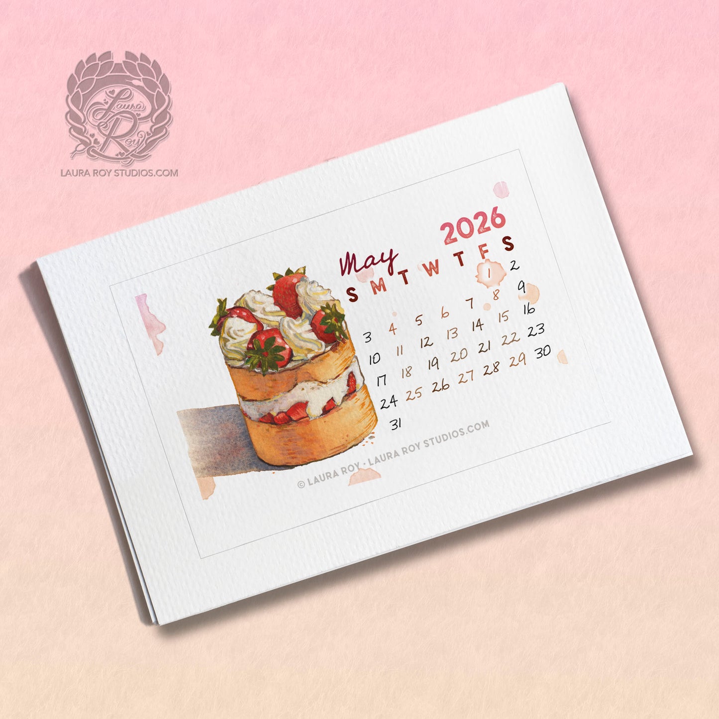 2026 Sweets Watercolor Mini Calendar