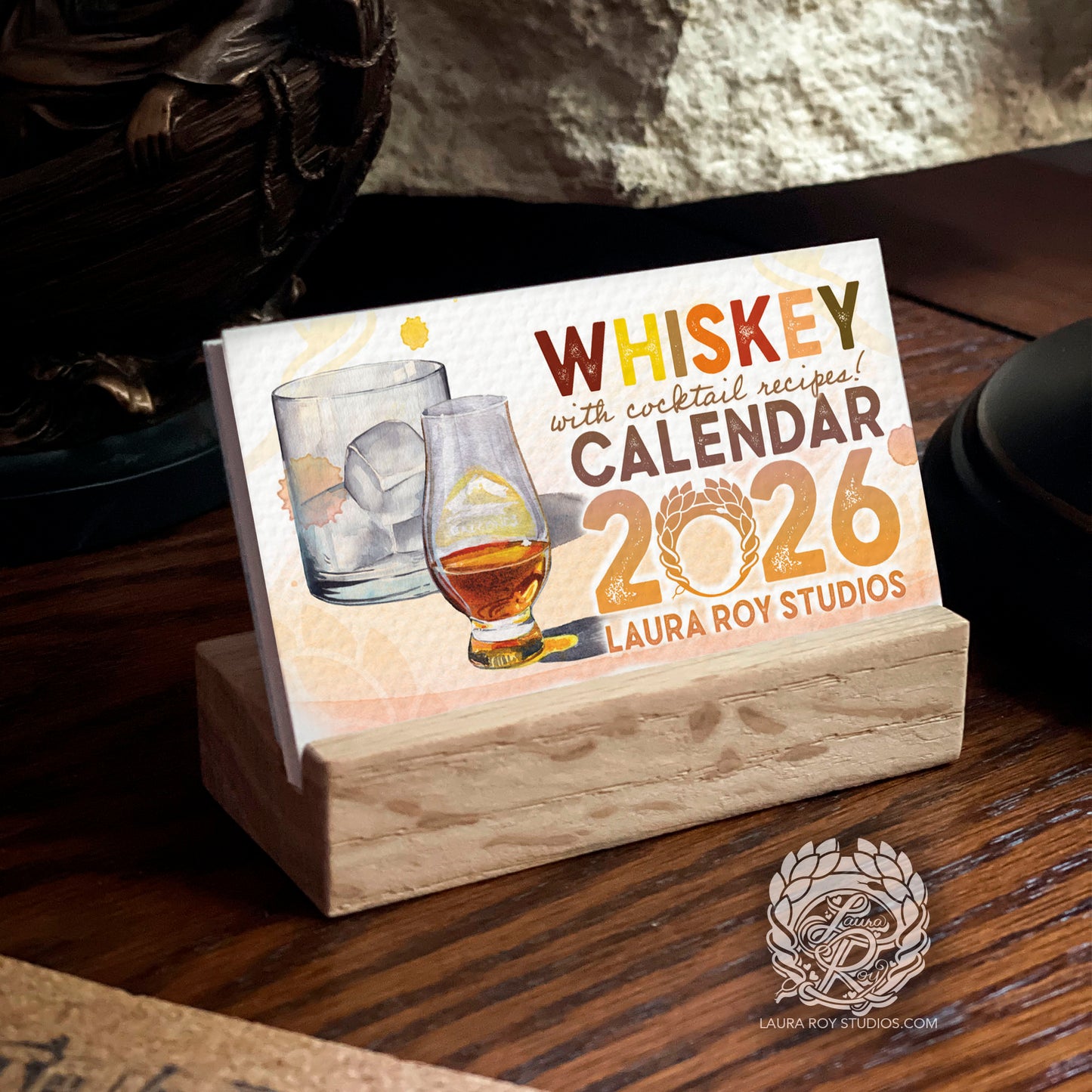 2026 Whiskey Watercolor Mini Calendar