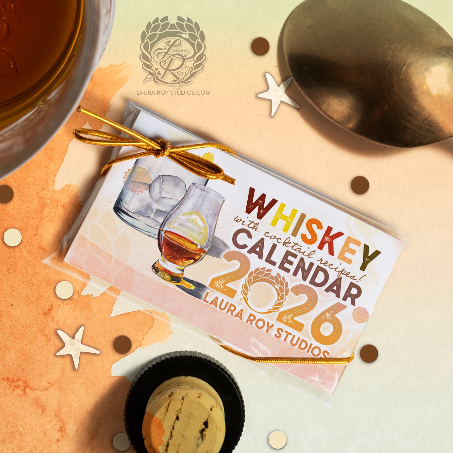 2026 Whiskey Watercolor Mini Calendar