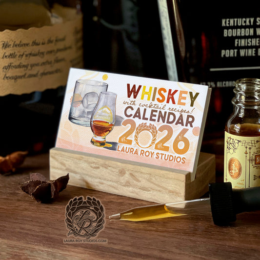2026 Whiskey Watercolor Mini Calendar