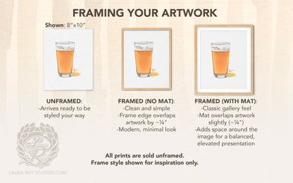 IPA Beer Watercolor Art Print – Pint Glass of Craft Beer with Frothy Head, Bar Decor