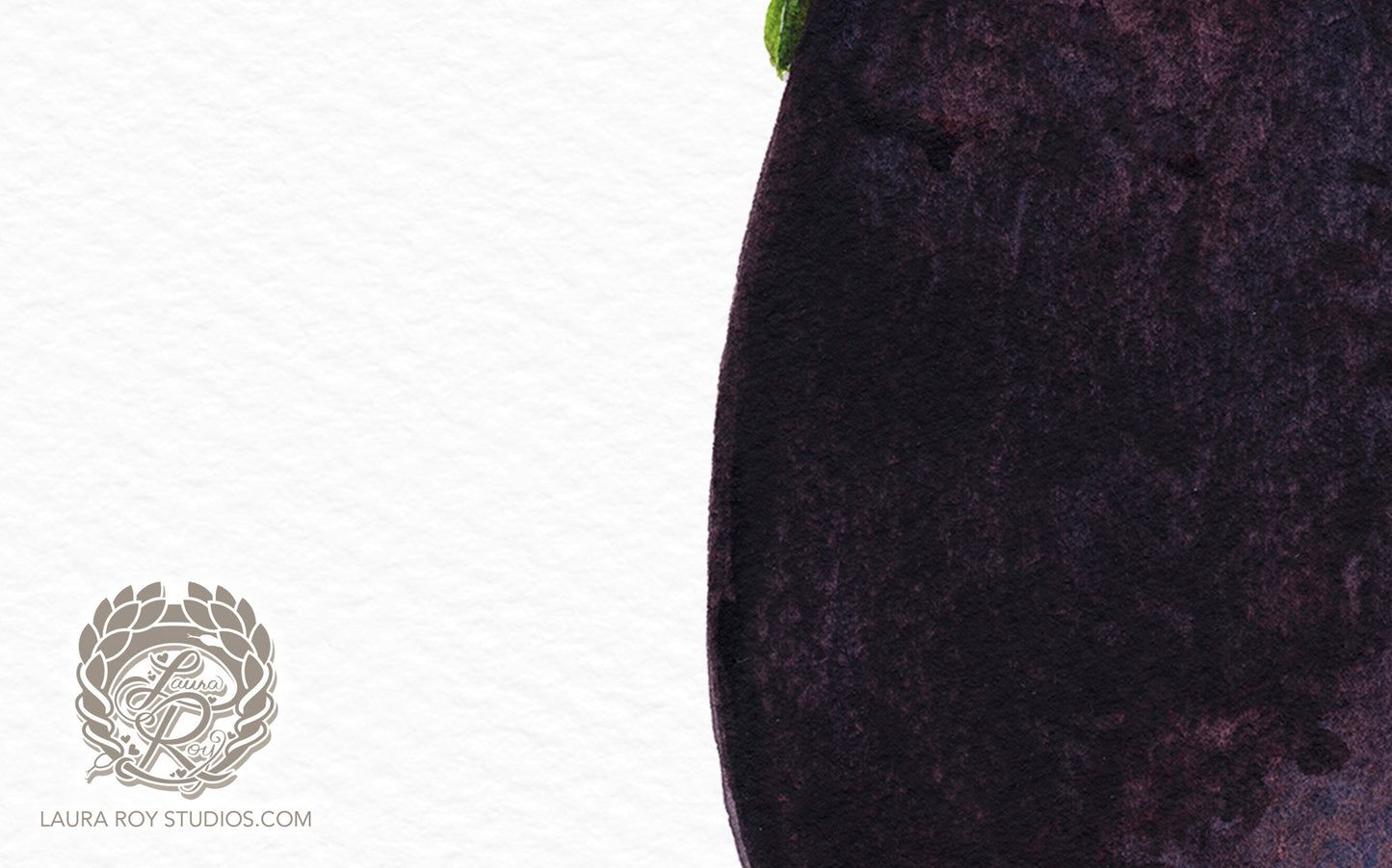 Baby Eggplant Watercolor Art Print – Mini Purple Vegetable Kitchen Decor, Botanical Produce Illustration