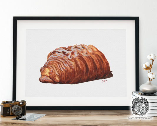 Croissant aux Amandes Watercolor | Giclée Print