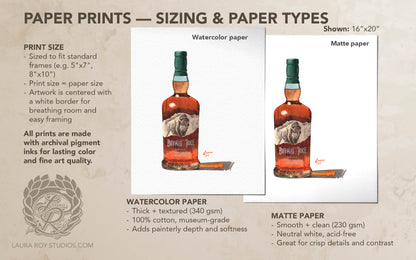 Buffalo Trace Watercolor | Giclee Print