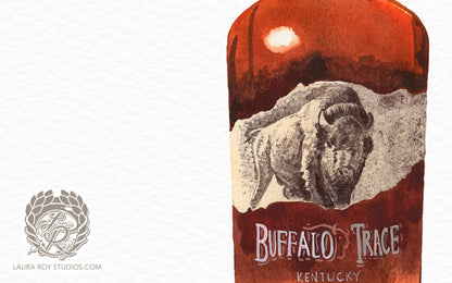 Buffalo Trace Watercolor | Giclee Print