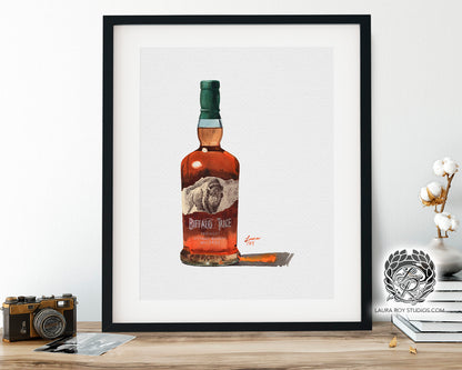 Buffalo Trace Watercolor | Giclee Print