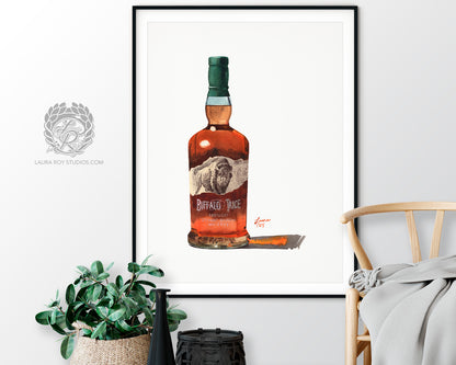 Buffalo Trace Watercolor | Giclee Print