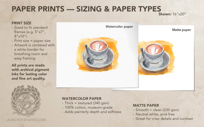 Watercolor Cappuccino Giclée Print