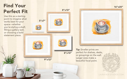 Watercolor Cappuccino Giclée Print