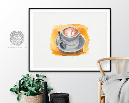Watercolor Cappuccino Giclée Print