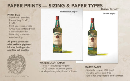 Choose 3 Whiskey Watercolors | Giclée Print