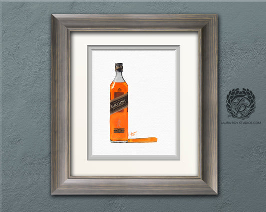 Johnny Walker Black Watercolor | Giclée Print