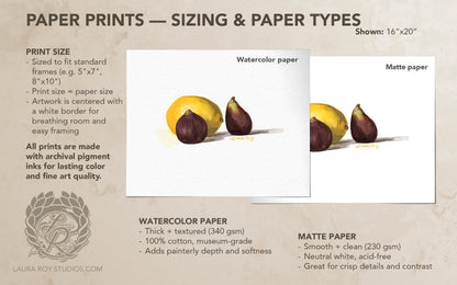 Lemon with Two Figs | Giclée Print