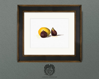Lemon with Two Figs | Giclée Print