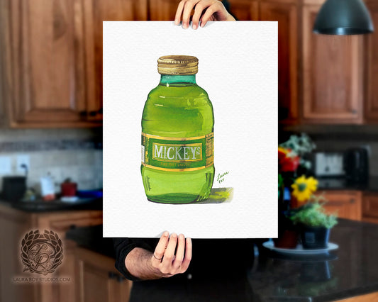 Mickey's Malt Liquor Watercolor | Giclée Print