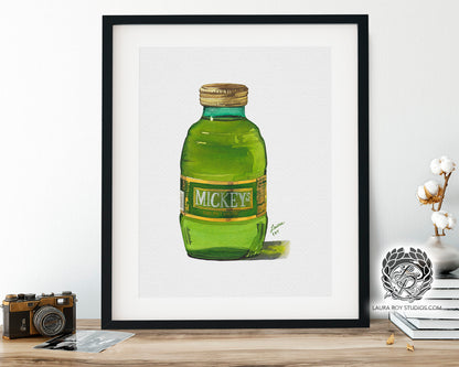 Mickey's Malt Liquor Watercolor | Giclée Print