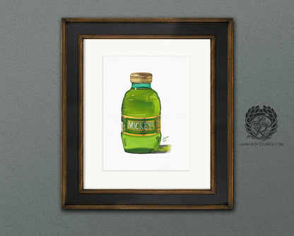 Mickey's Malt Liquor Watercolor | Giclée Print