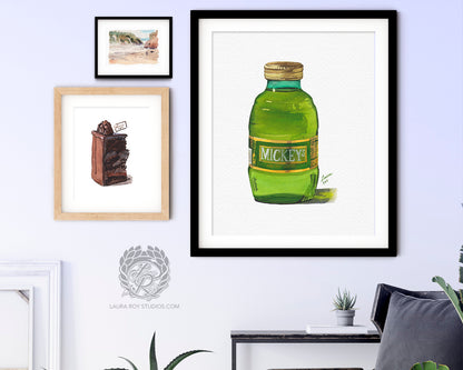 Mickey's Malt Liquor Watercolor | Giclée Print