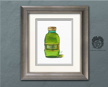 Mickey's Malt Liquor Watercolor | Giclée Print