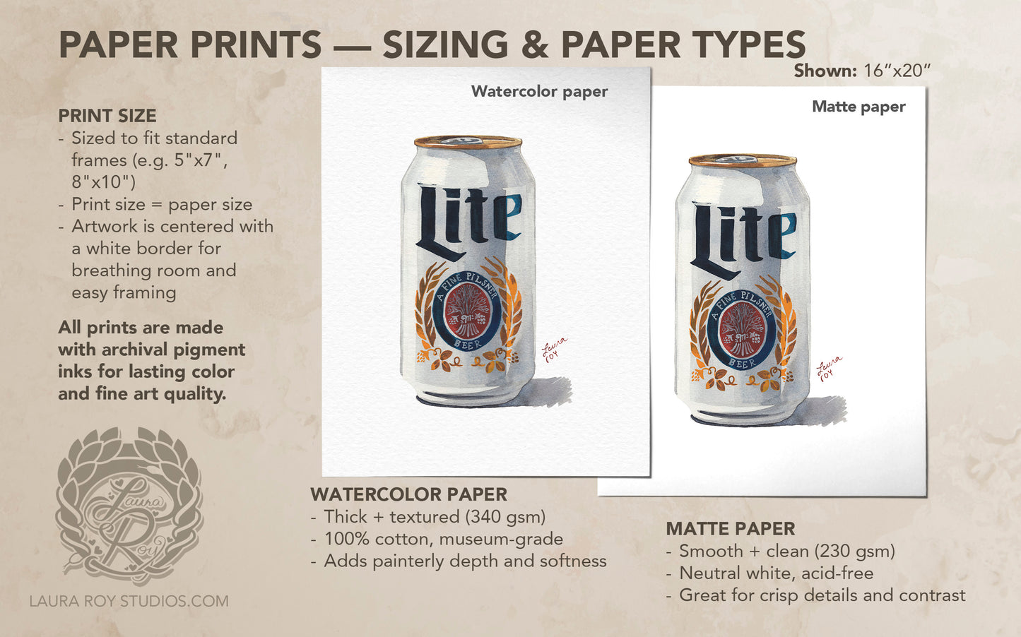 Miller Lite Watercolor | Giclée Print