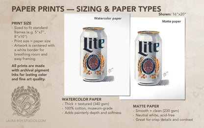 Miller Lite Watercolor | Giclée Print
