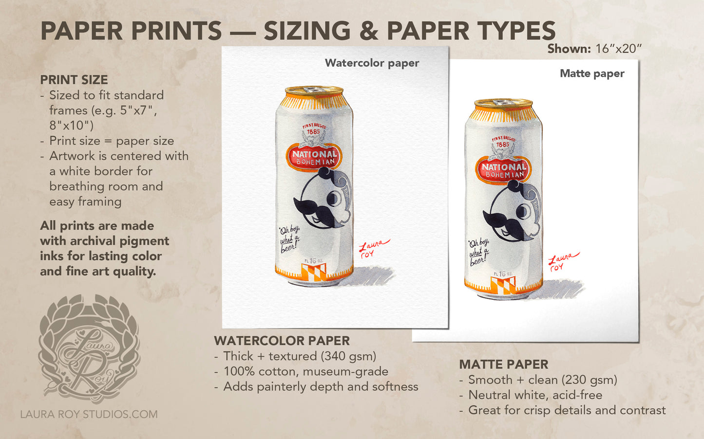 Natty Boh Watercolor | Giclée Print