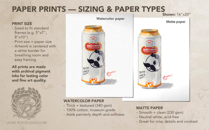 Natty Boh Watercolor | Giclée Print