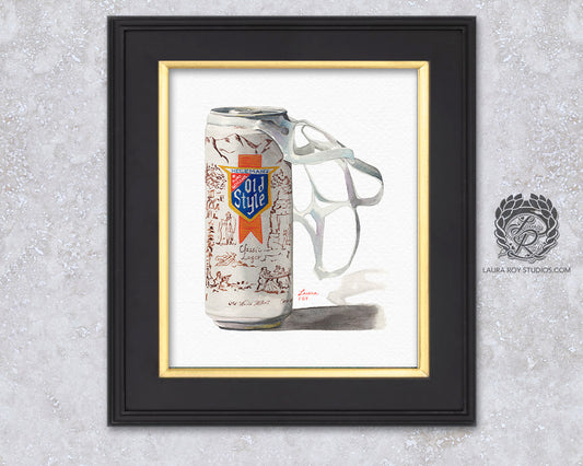 Can of Old Style | Original Watercolor (Unframed)