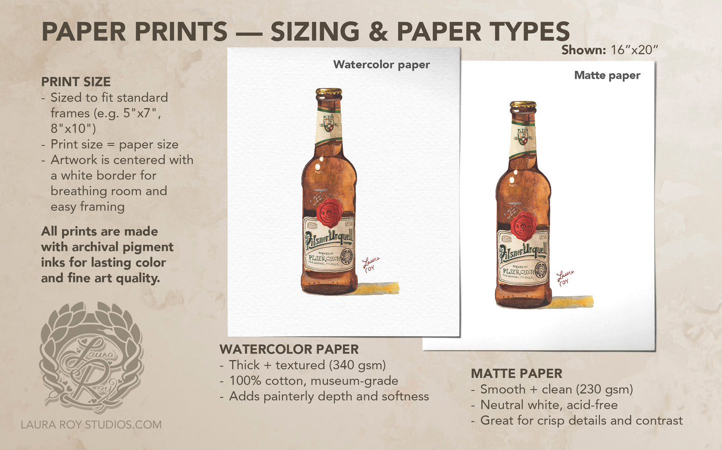Pilsner Urquell Watercolor | Giclée Print