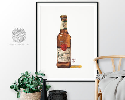 Pilsner Urquell Watercolor | Giclée Print