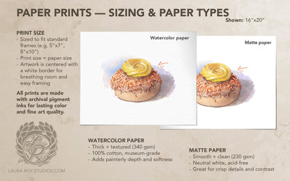 Schoolbread Watercolor | Giclée Print