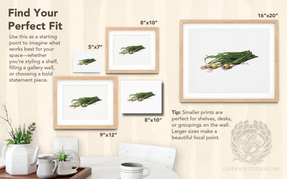 Spring Onions Watercolor | Giclée Print