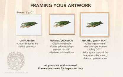 Spring Onions Watercolor | Giclée Print