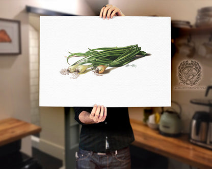 Spring Onions Watercolor | Giclée Print