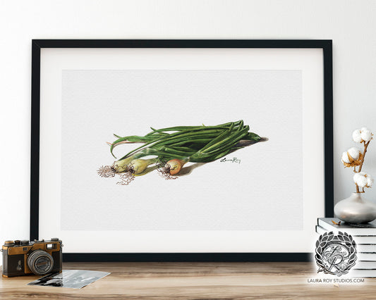 Spring Onions Watercolor | Giclée Print