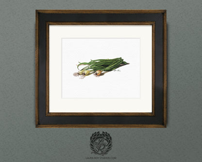 Spring Onions Watercolor | Giclée Print