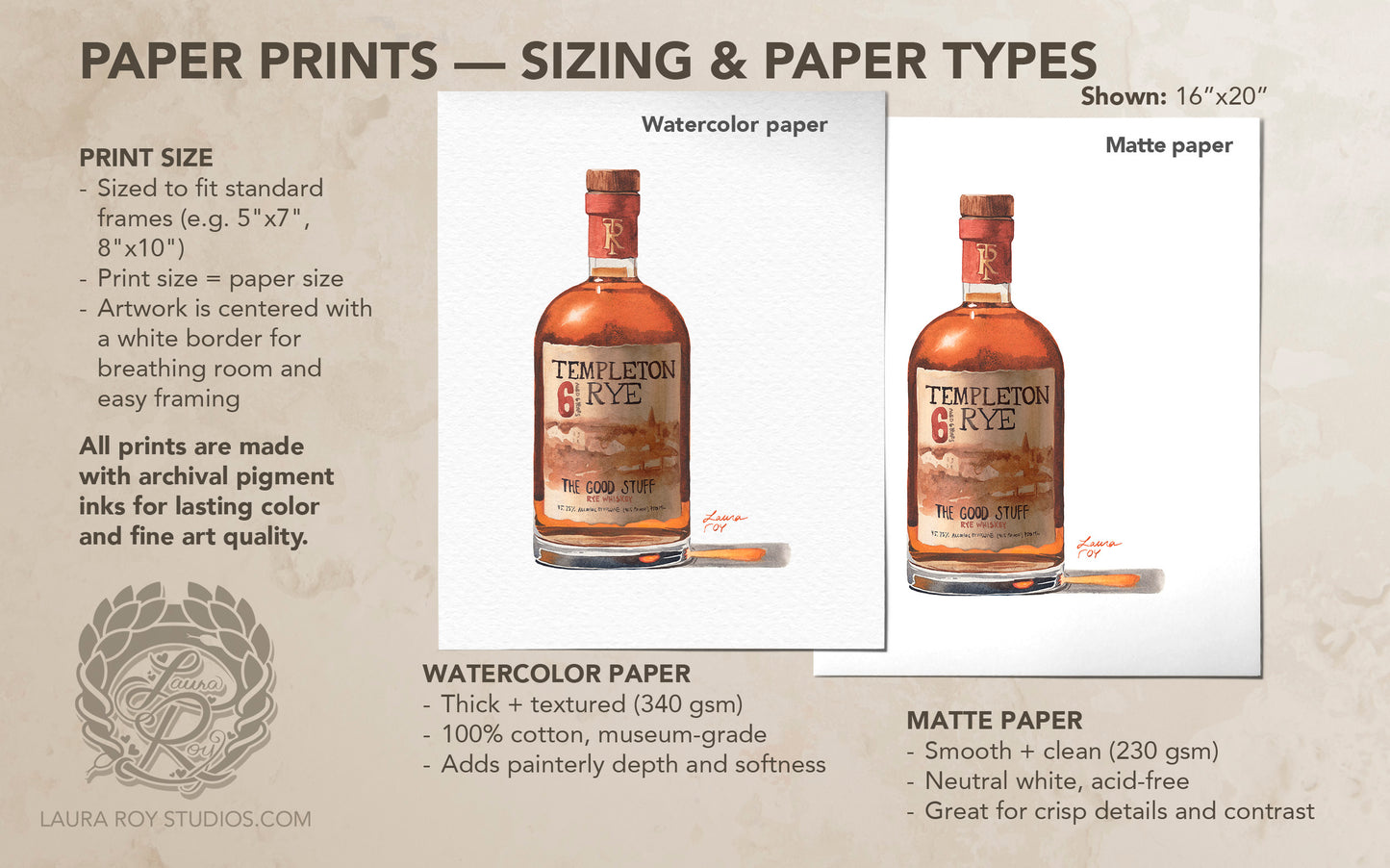 Templeton Rye Watercolor | Giclée Print