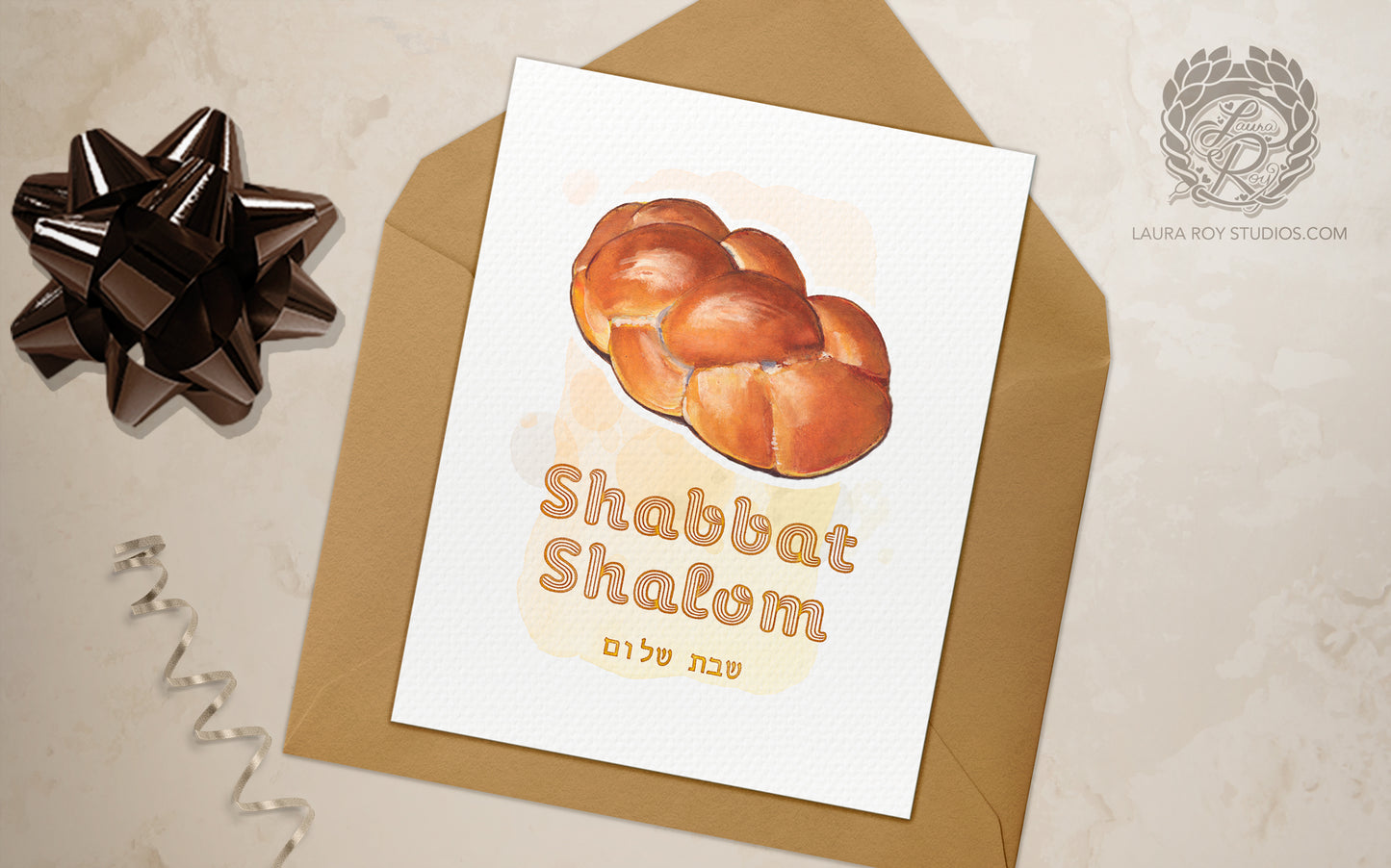 Personalized Challah Greeting Card: Jewish Holiday, Shabbat, Mazel Tov & Celebration Card