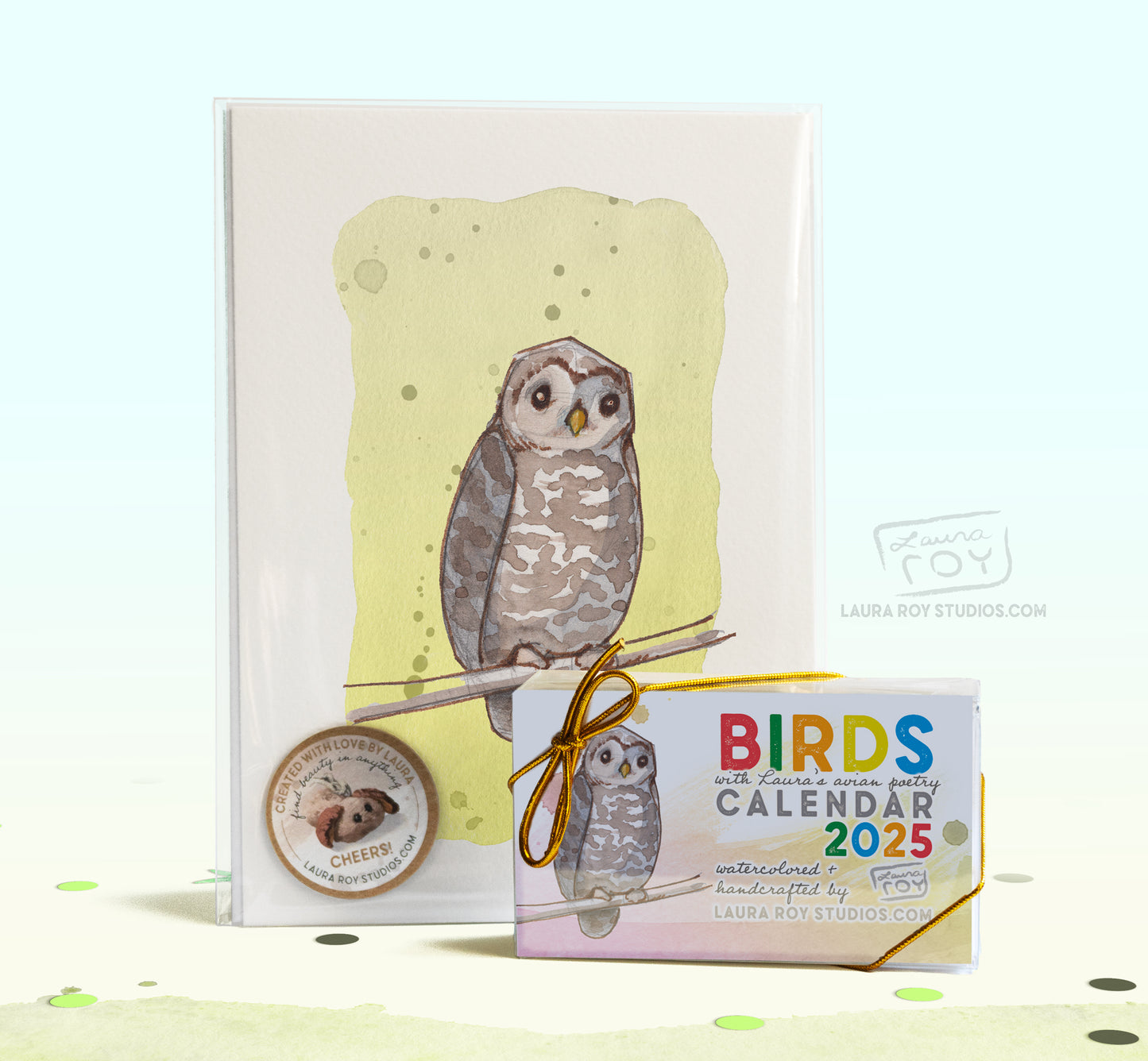 2025 Birds Watercolor Mini Calendar – Handcrafted Art, Monthly Bird Poems, Perfect Gift for Birdwatching Enthusiasts & Nature Lovers