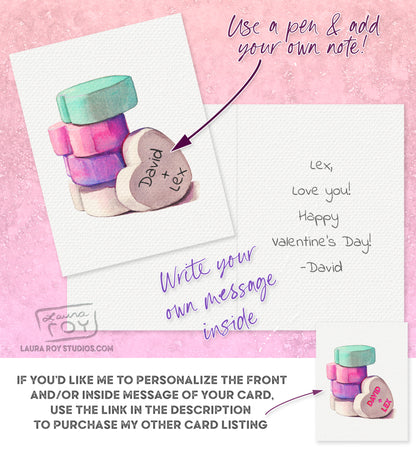 Conversation Hearts Card - Single Card