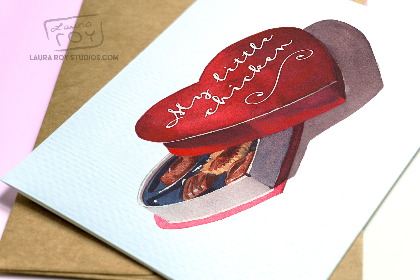 Personalized Chocolate Box Card - Watercolor Heart with Custom Message for Valentine's Day, Anniversaries, and Weddings (Single or Set)