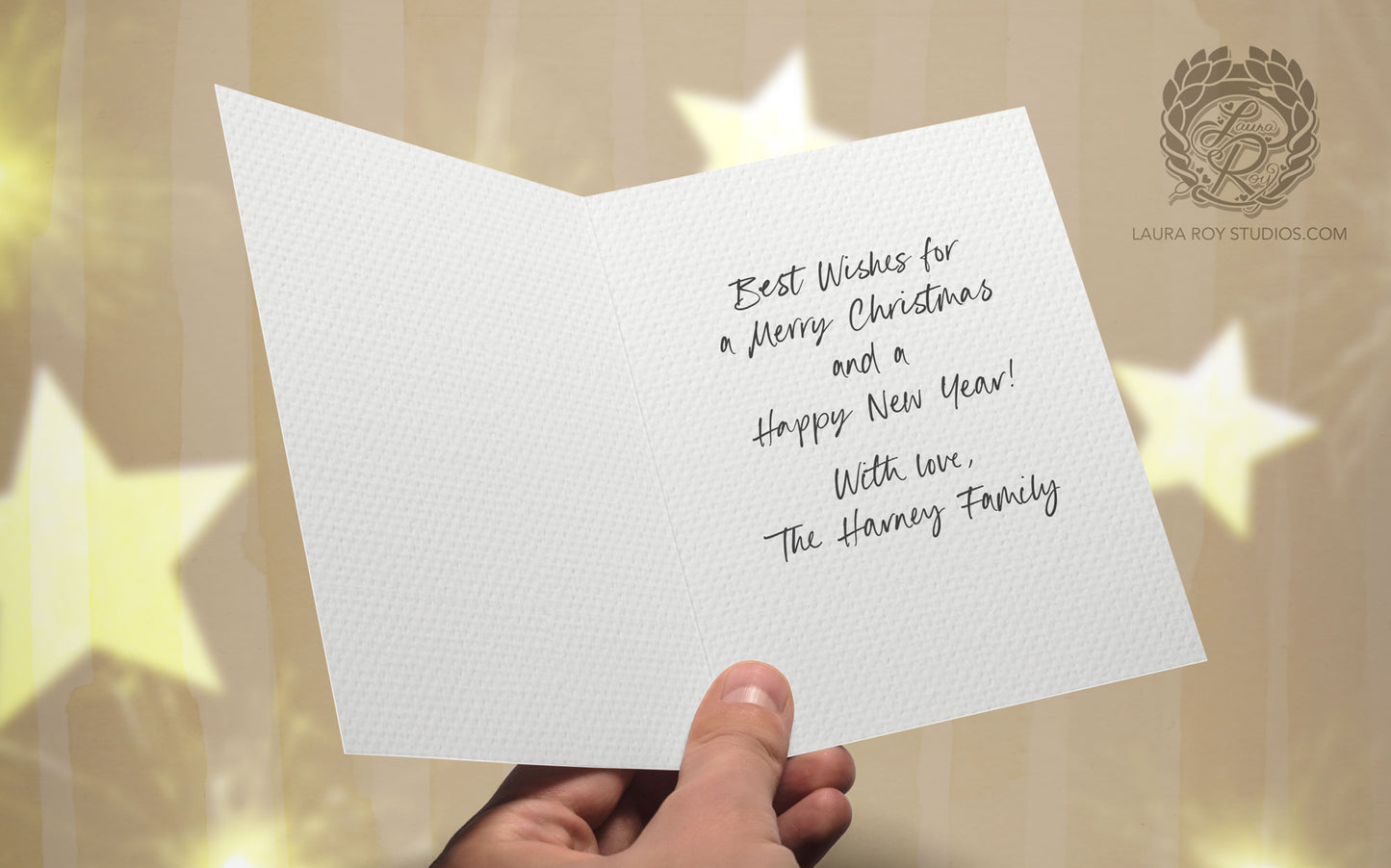 Personalized Firepit Holiday Card: Watercolor Fire with Warm Winter Wishes