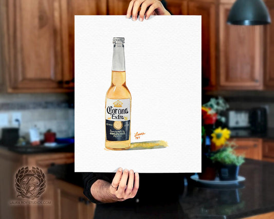 Corona Extra Watercolor | Giclée Print - LauraRoyArt