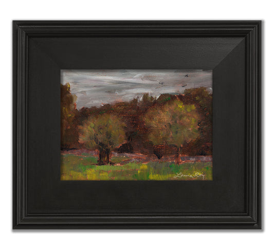 Storm over Trees and a Stone Wall