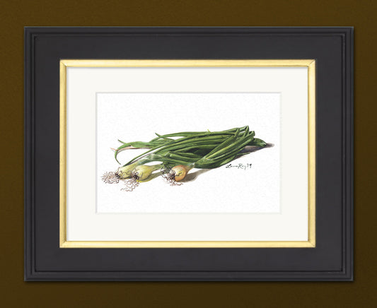 Green Onions Watercolor | Giclée Print