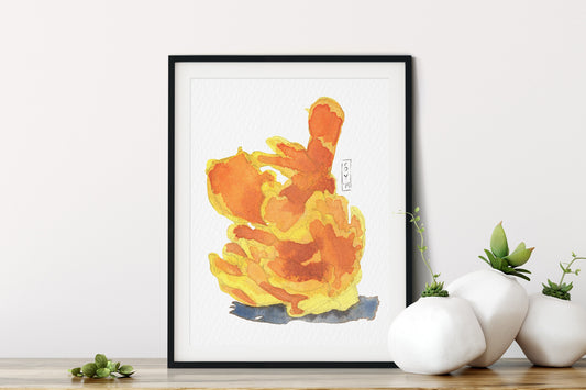 Chicken of the Woods Mushroom Watercolor | Giclée Print