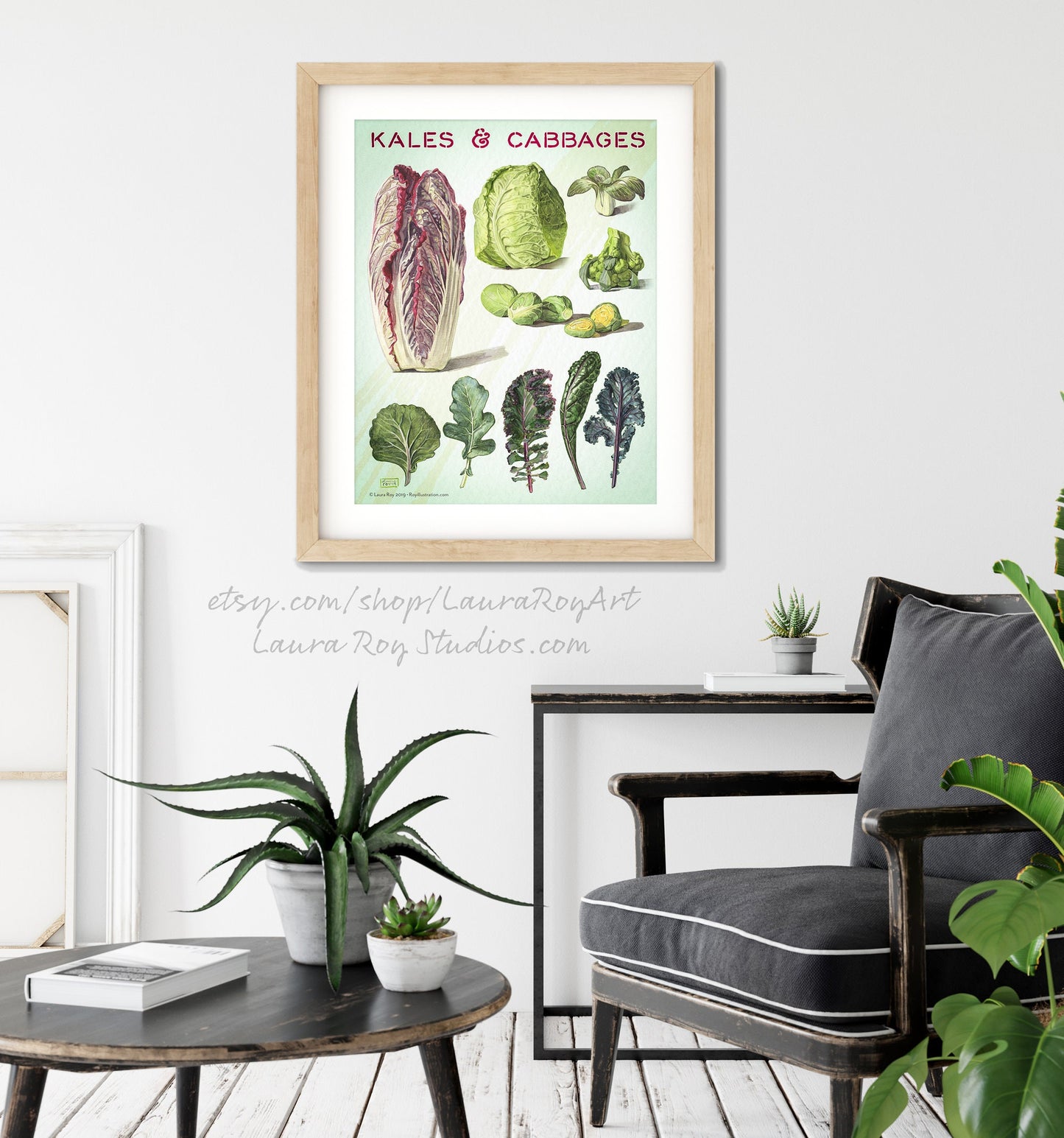 Kales and Cabbages Watercolor | Giclée Print