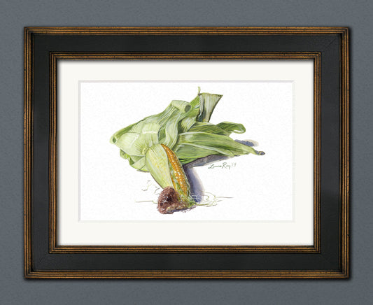 Corn on the Cob Watercolor | Giclée Print