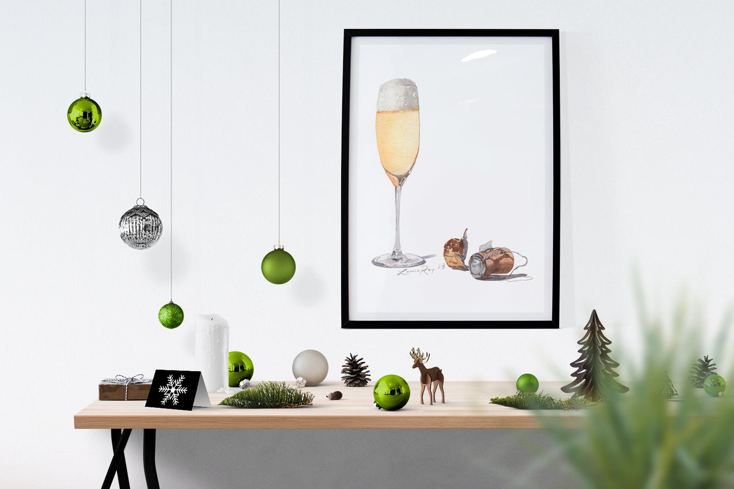 Glass of Champagne Watercolor | Giclée Print